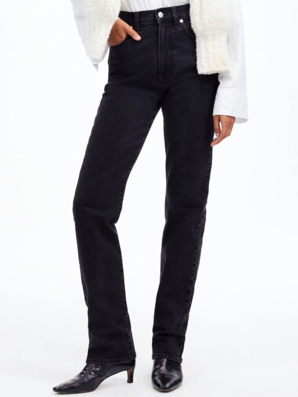 NWT  Madewell Curvy 90s Straight Jeans - Size 30 - Black "Belmere Wash"